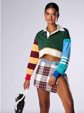 AKIRA Label Lucky Me Lucky You Mini Skirt Plaid Size S